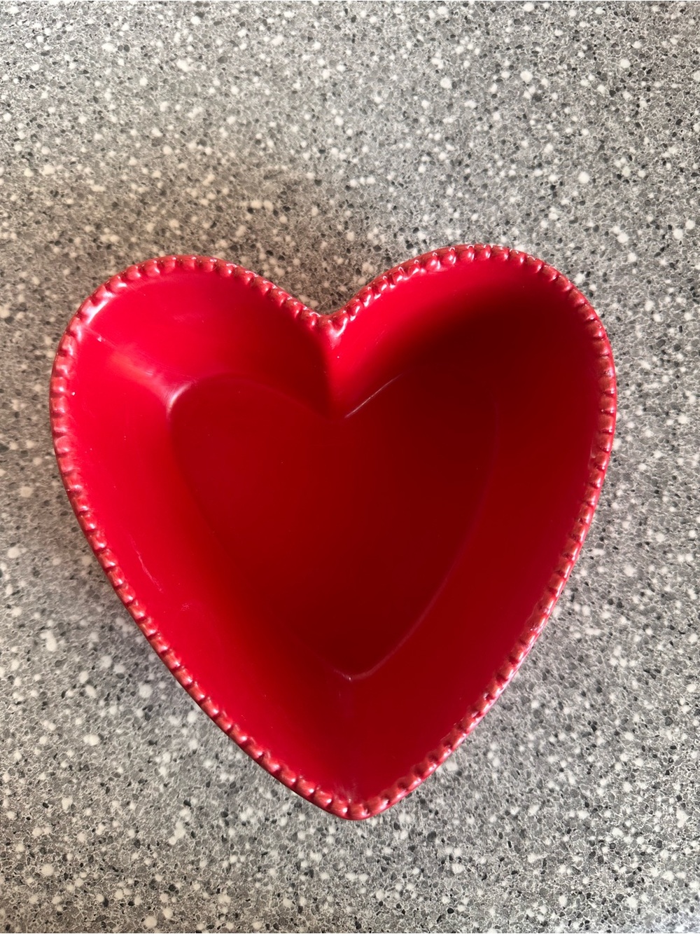 Heart-Shaped Ceramic Dish - Red